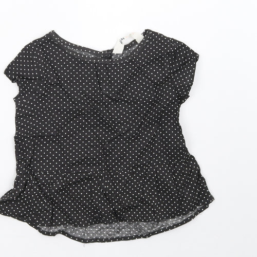H&M Girls Black Polka Dot  Basic T-Shirt Size 2-3 Years