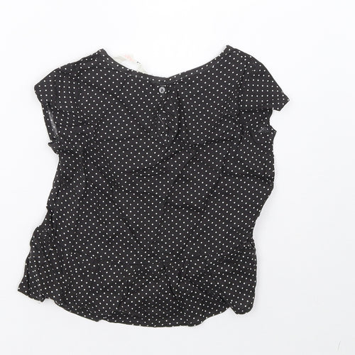 H&M Girls Black Polka Dot  Basic T-Shirt Size 2-3 Years