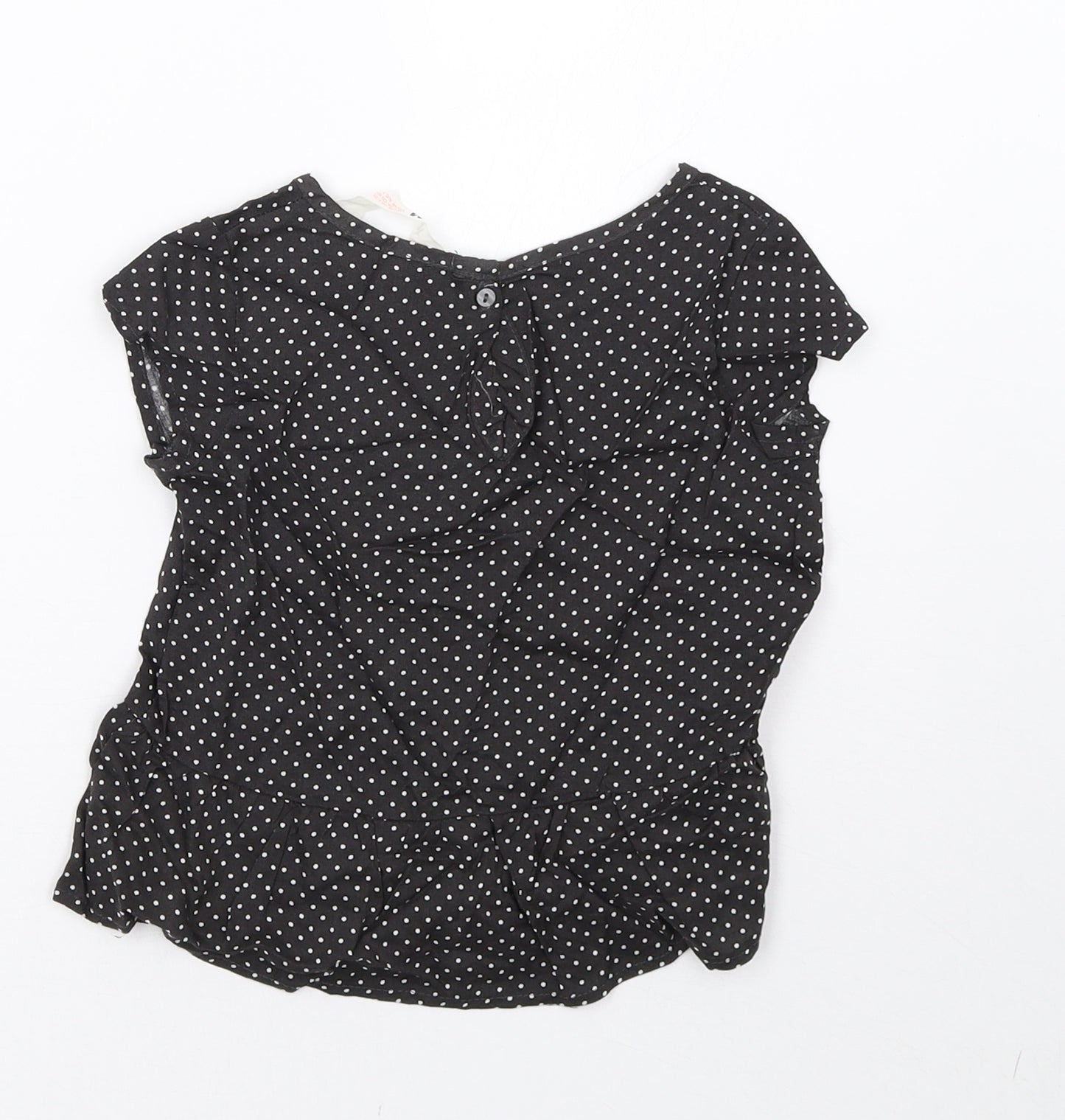 H&M Girls Black Polka Dot  Basic T-Shirt Size 2-3 Years