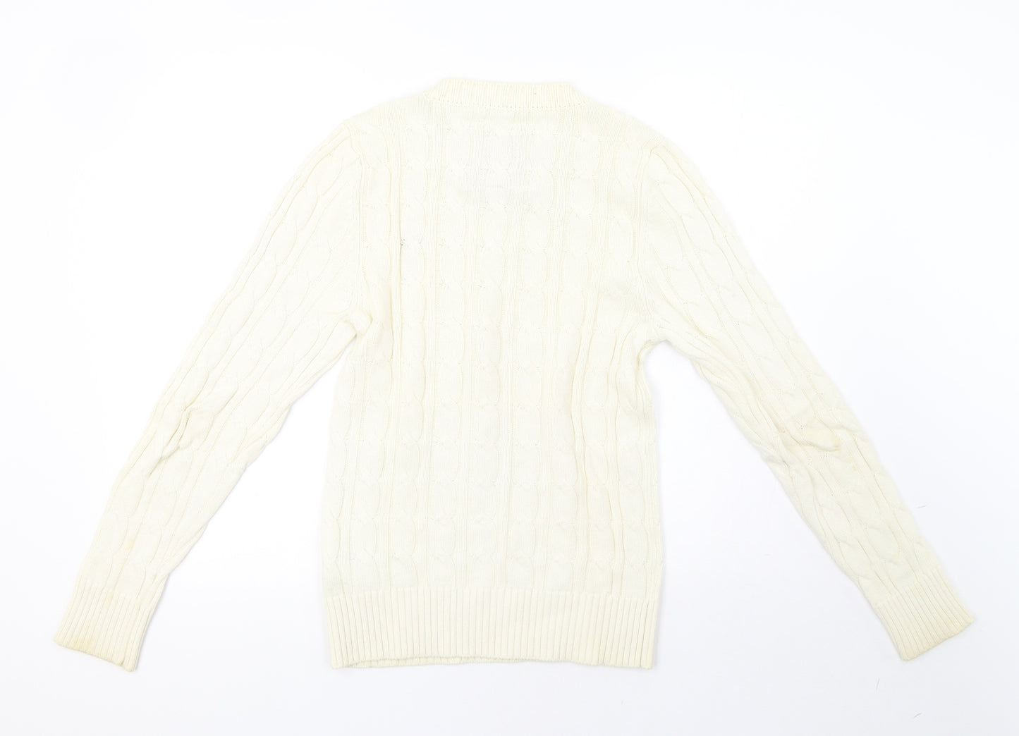 Abercrombie & Fitch Mens White  Knit Pullover Sweatshirt Size S