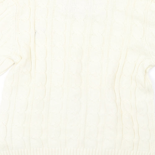 Abercrombie & Fitch Mens White  Knit Pullover Sweatshirt Size S