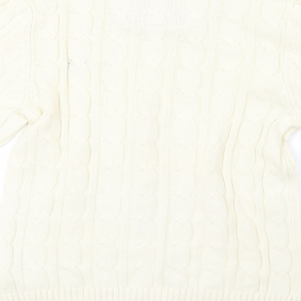 Abercrombie & Fitch Mens White  Knit Pullover Sweatshirt Size S