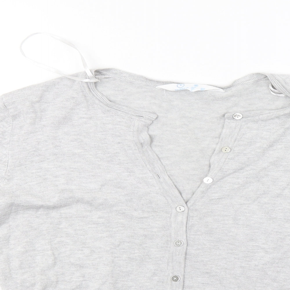 Primark Womens Grey  Knit Cardigan Jumper Size 14