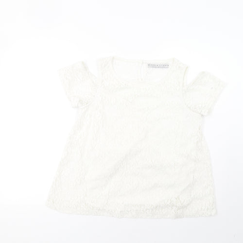 lola liza Womens White   Basic T-Shirt Size M
