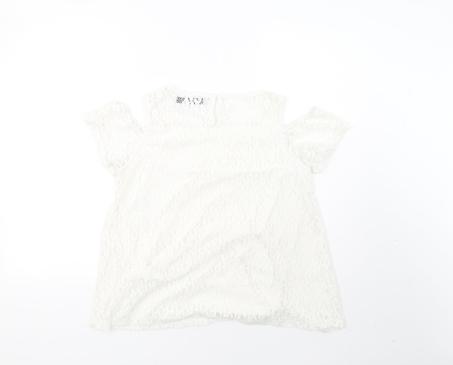 lola liza Womens White   Basic T-Shirt Size M
