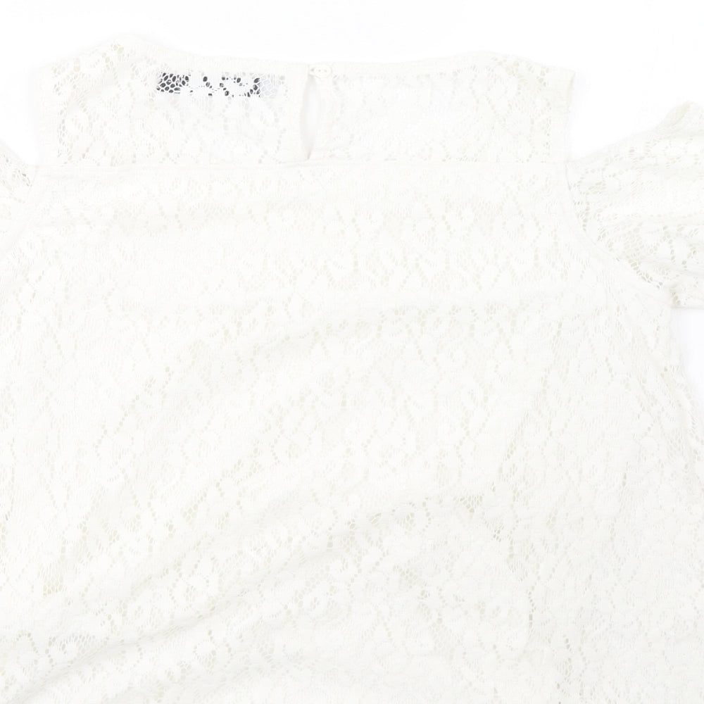lola liza Womens White   Basic T-Shirt Size M