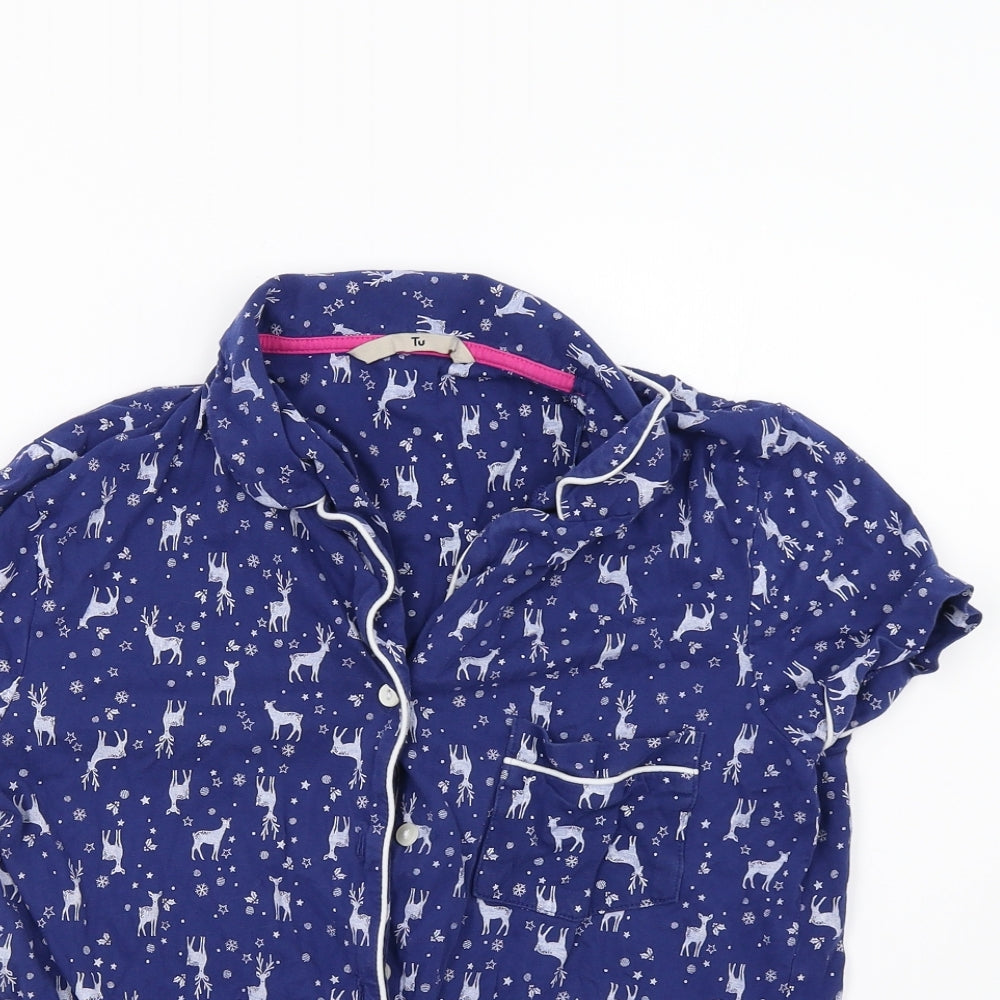 sainsb Womens Blue Polka Dot   Pyjama Set Size 10