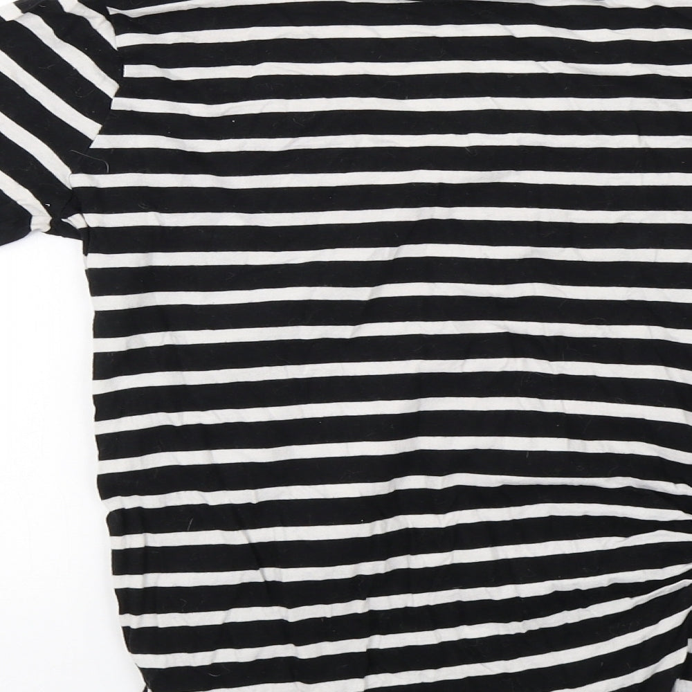 New Look Womens White Striped  Pullover Sweatshirt Size 10