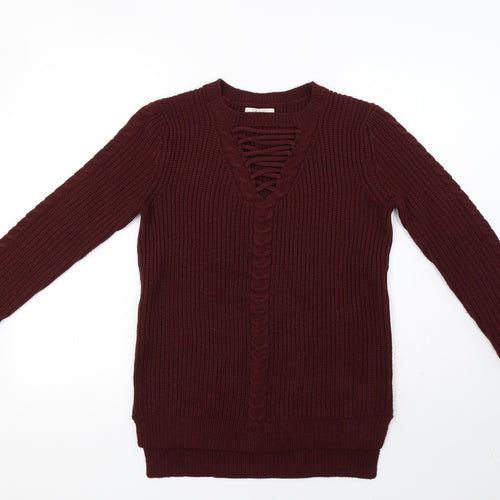 Peacocks Womens Brown  Knit Pullover Sweatshirt Size S