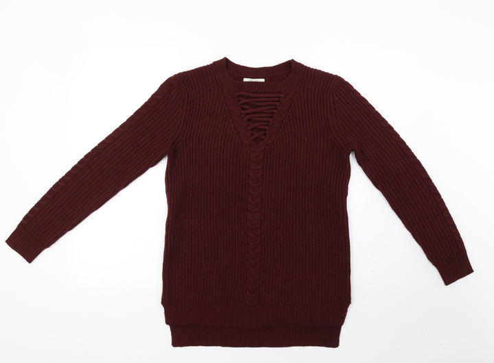 Peacocks Womens Brown Knit Pullover Sweatshirt Size S