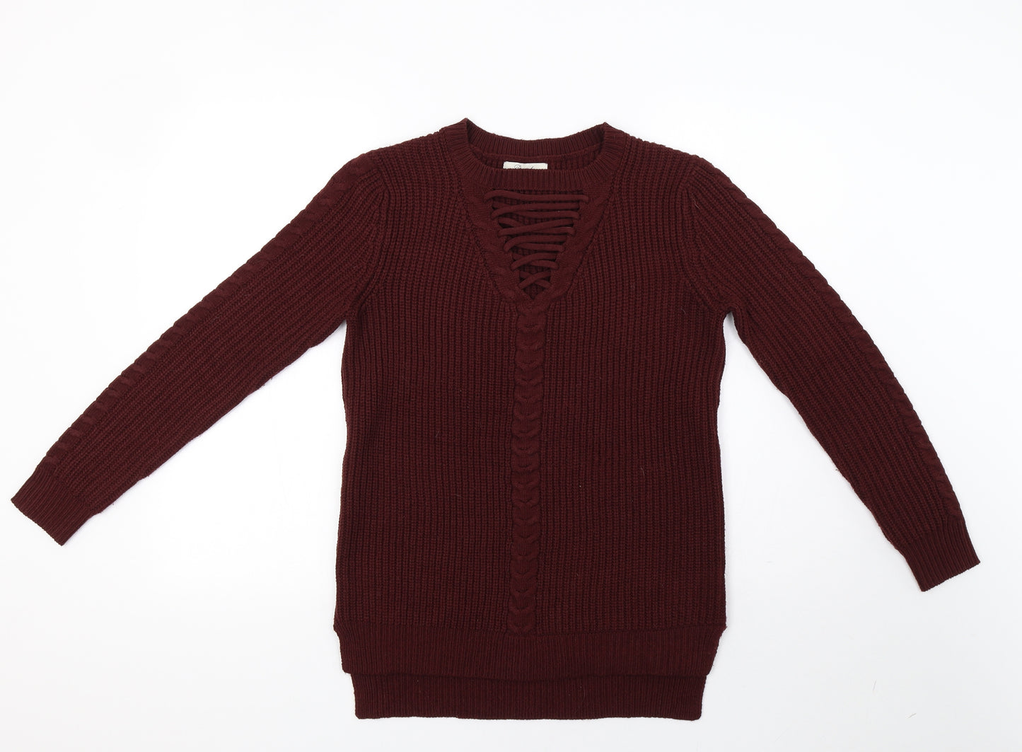 Peacocks Womens Brown  Knit Pullover Sweatshirt Size S