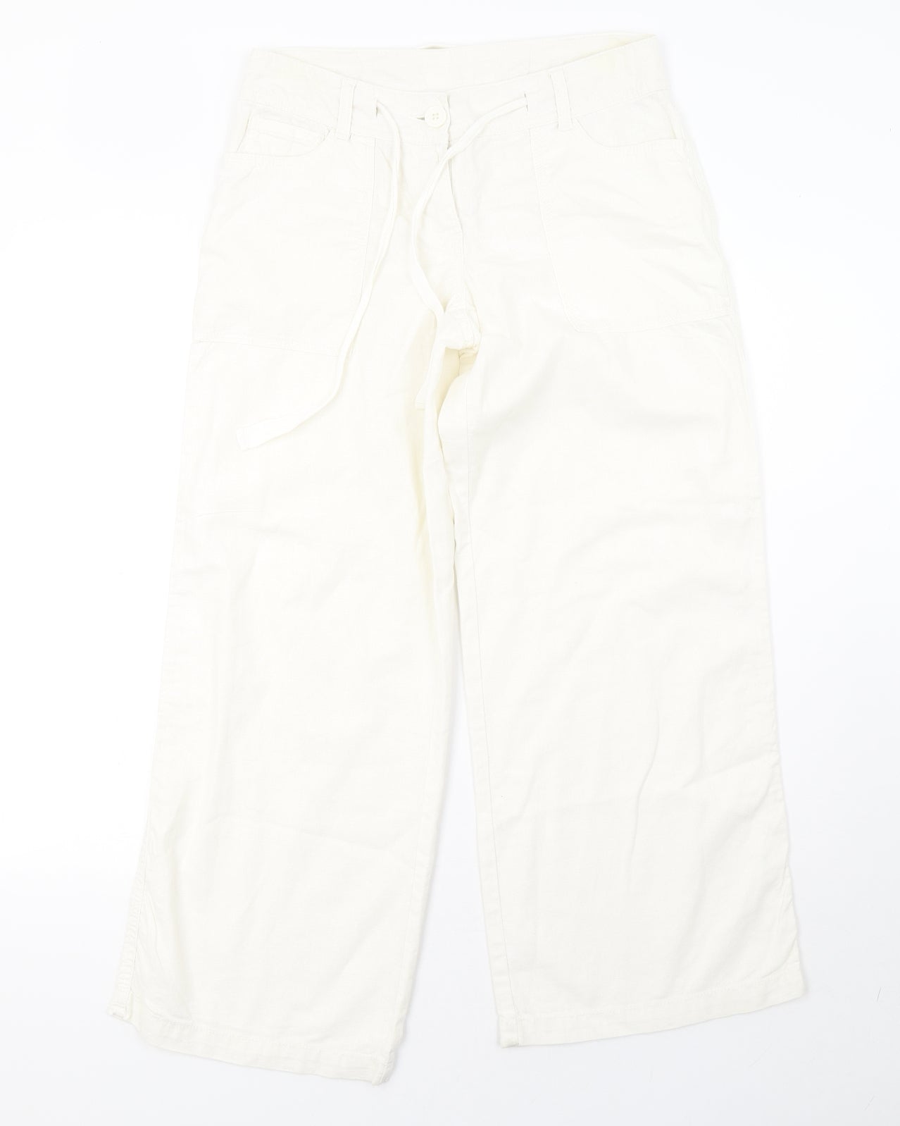 NEXT Womens White   Trousers  Size 8 L28 in