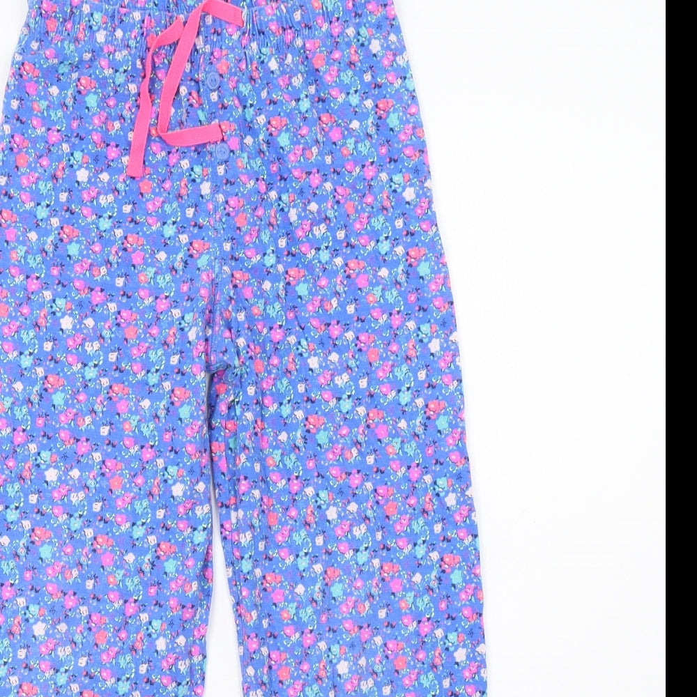 Marks and Spencer Girls Blue Polka Dot   Pyjama Pants Size 10 Years