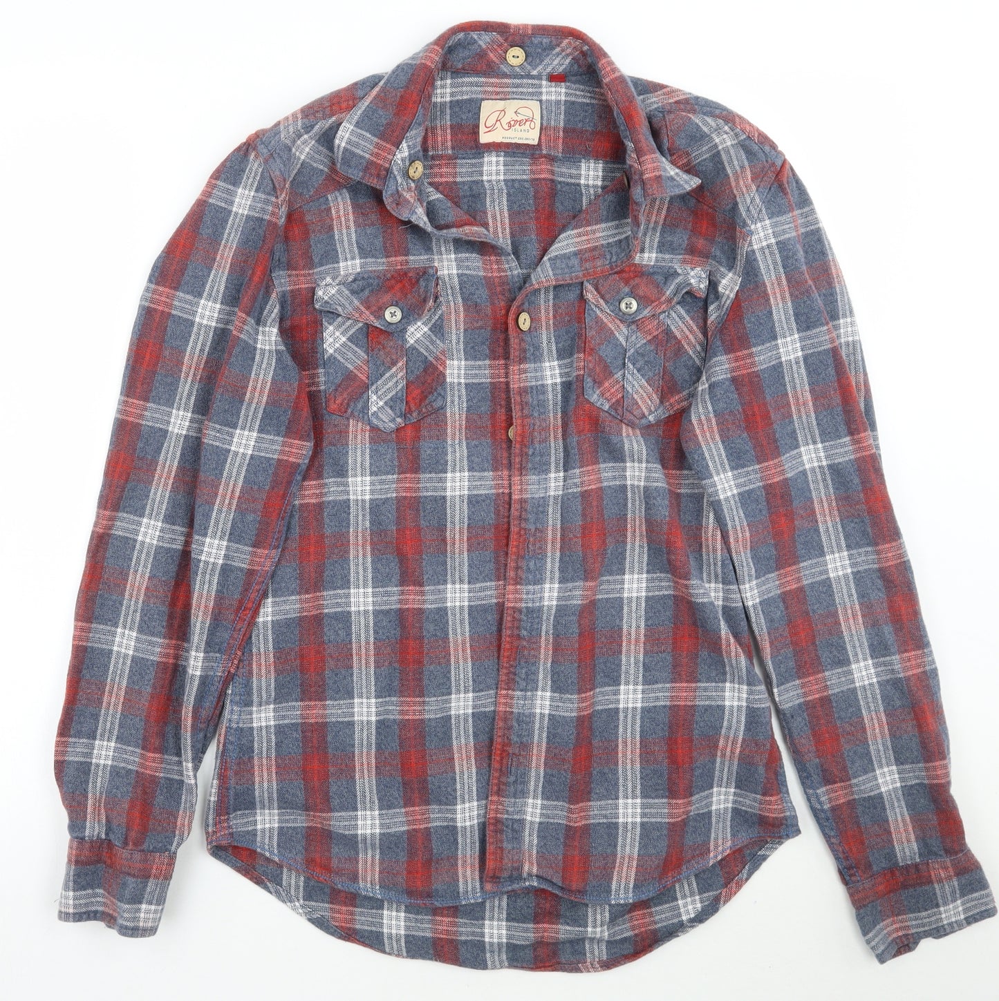 River Island Mens Red Check   Button-Up Size M