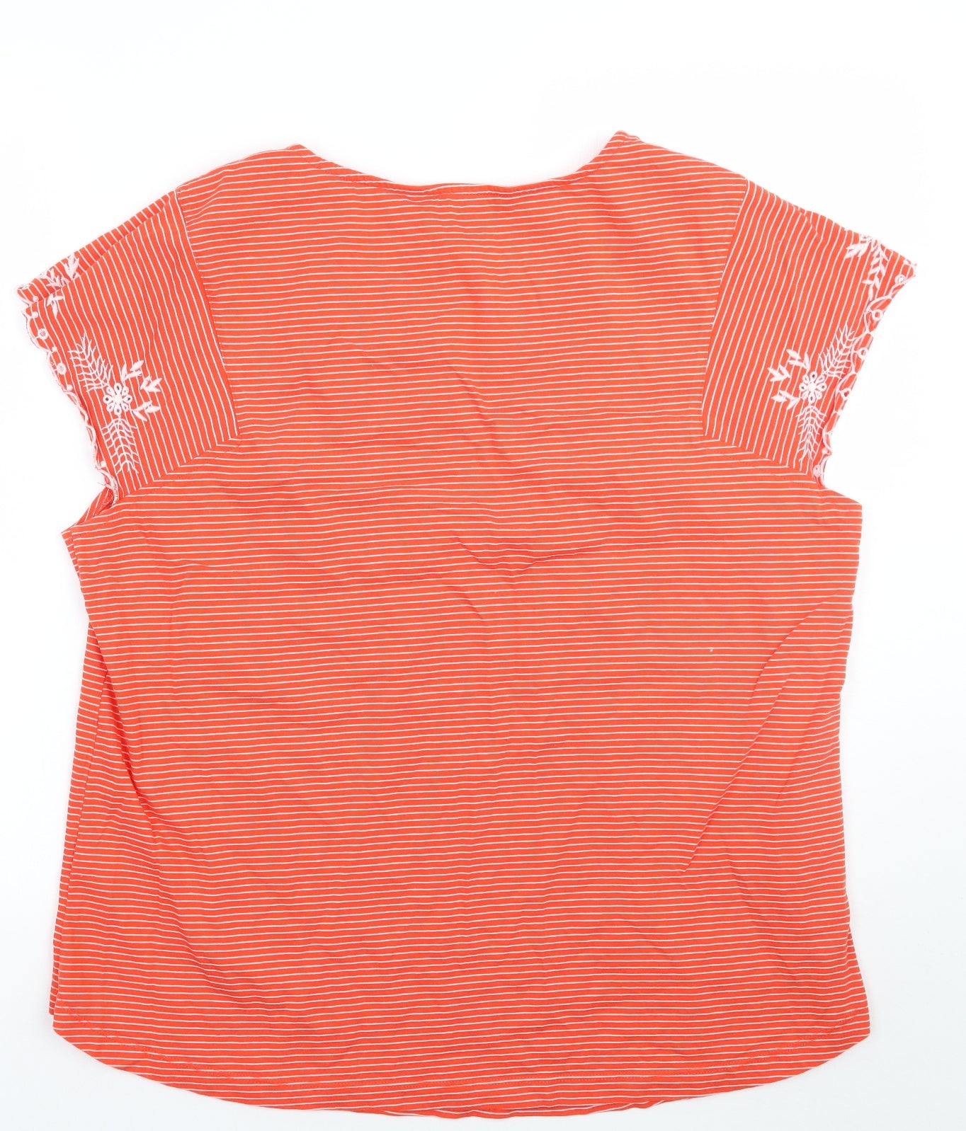 Bonmarché Womens Orange Striped  Basic T-Shirt Size 18