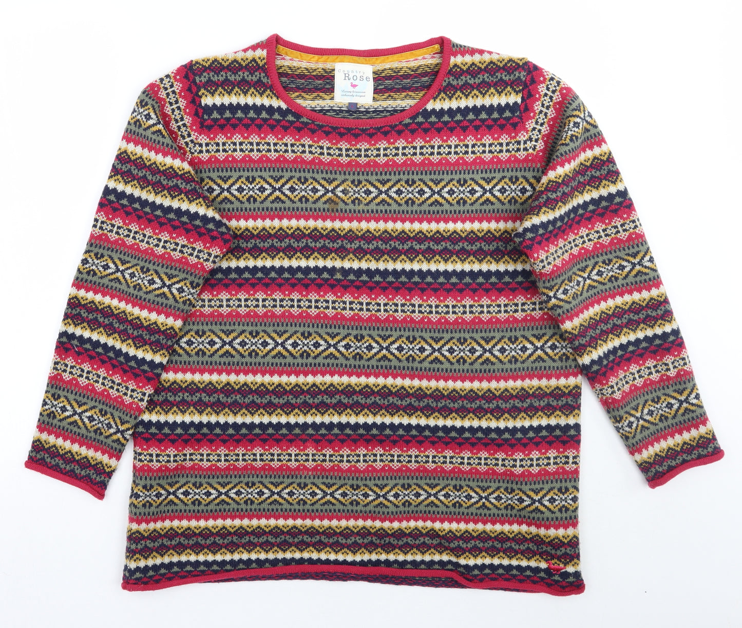 Country rose Womens Pink Geometric  Pullover Jumper Size L