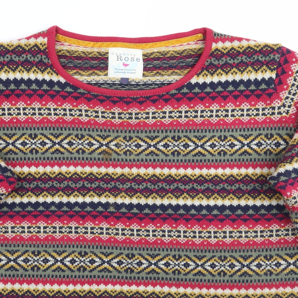 Country rose Womens Pink Geometric  Pullover Jumper Size L