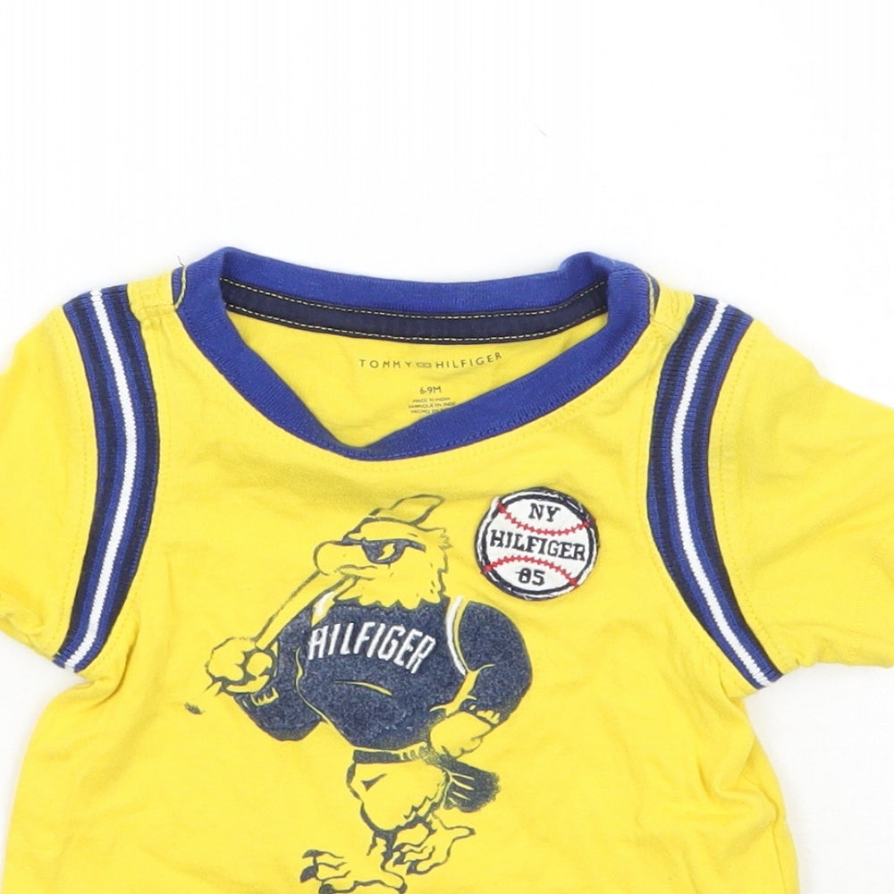 Tommy Hilfiger Boys Yellow   Basic T-Shirt Size 6-9 Months