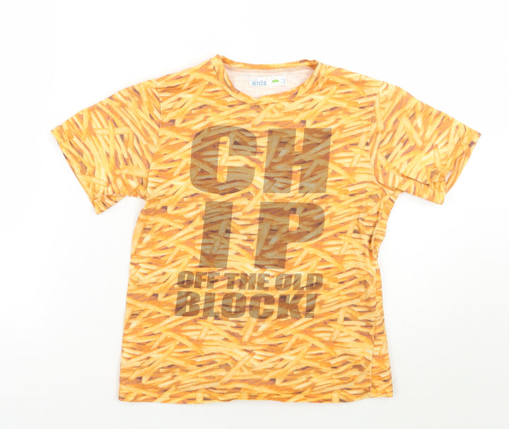 M&Co Girls Orange Batik Basic T-Shirt Size 8-9 Years