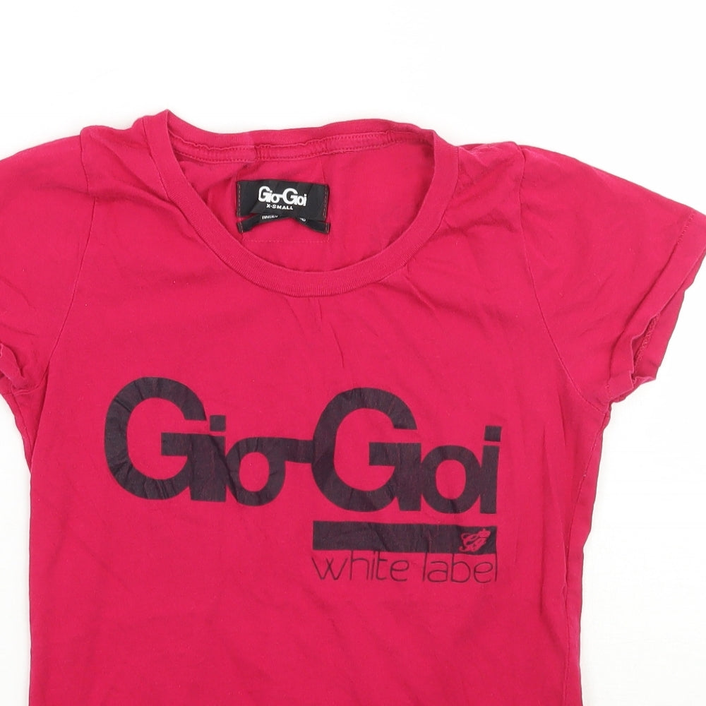 Gio goi Womens Pink   Basic T-Shirt Size XS