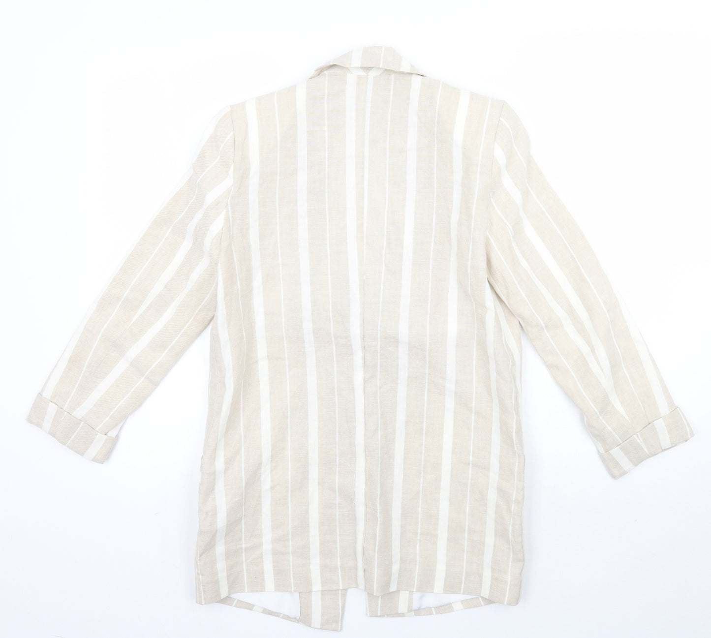 River Island Womens Beige Striped  Jacket Blazer Size 6