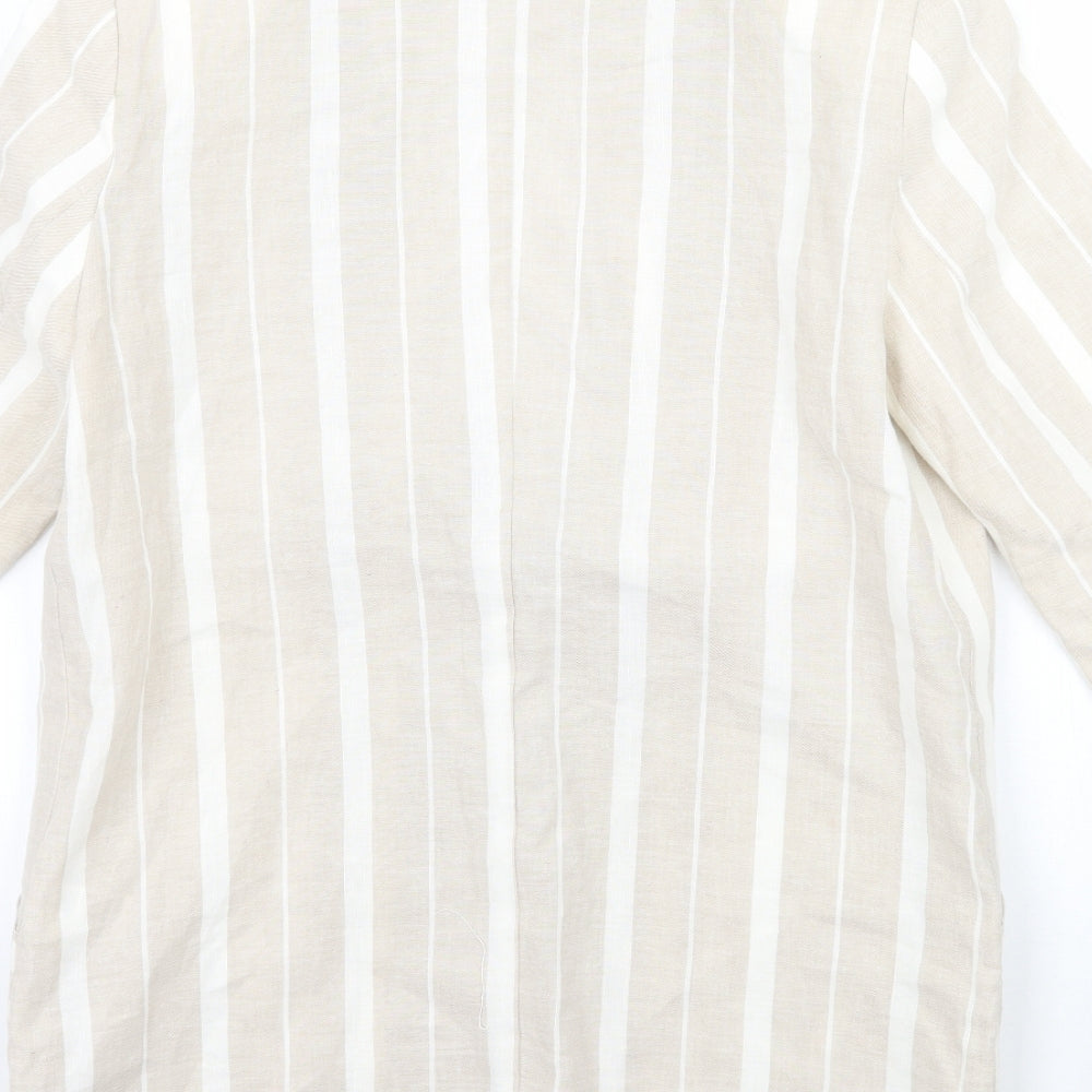 River Island Womens Beige Striped  Jacket Blazer Size 6
