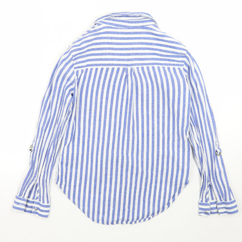 Dorothy Perkins Womens Blue Striped  Basic Button-Up Size 6