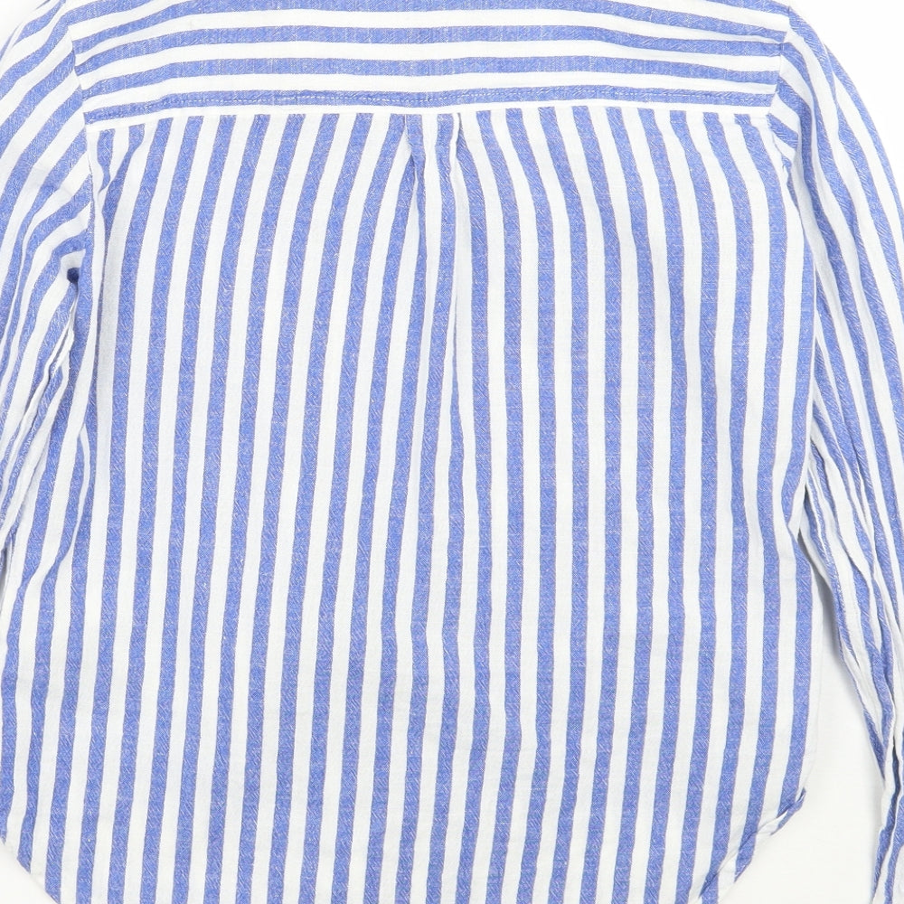Dorothy Perkins Womens Blue Striped  Basic Button-Up Size 6