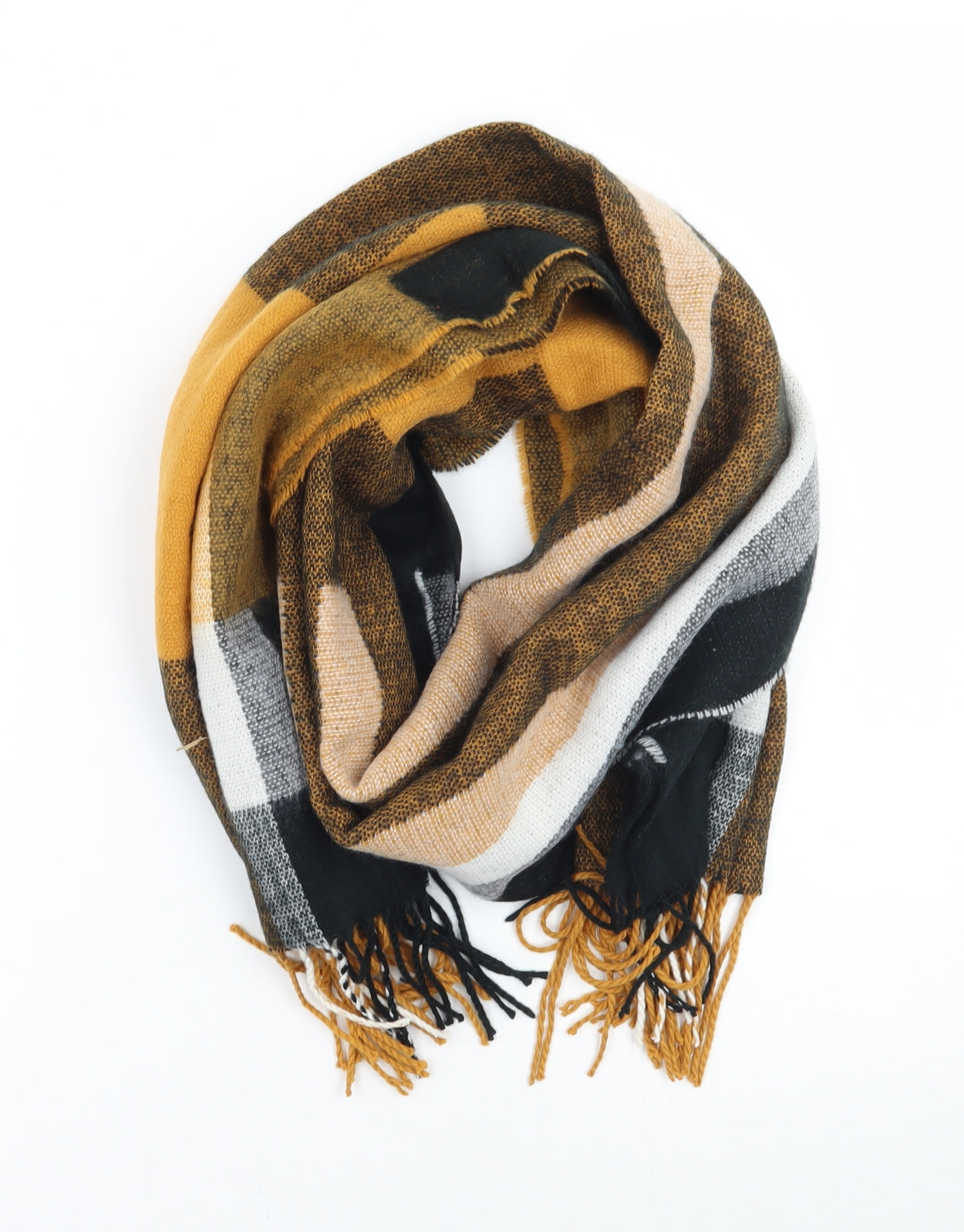 Primark Womens Yellow Check   Scarf