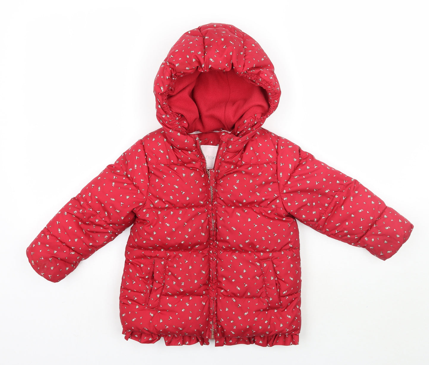 NEXT Girls Red Floral  Jacket Coat Size 4-5 Years