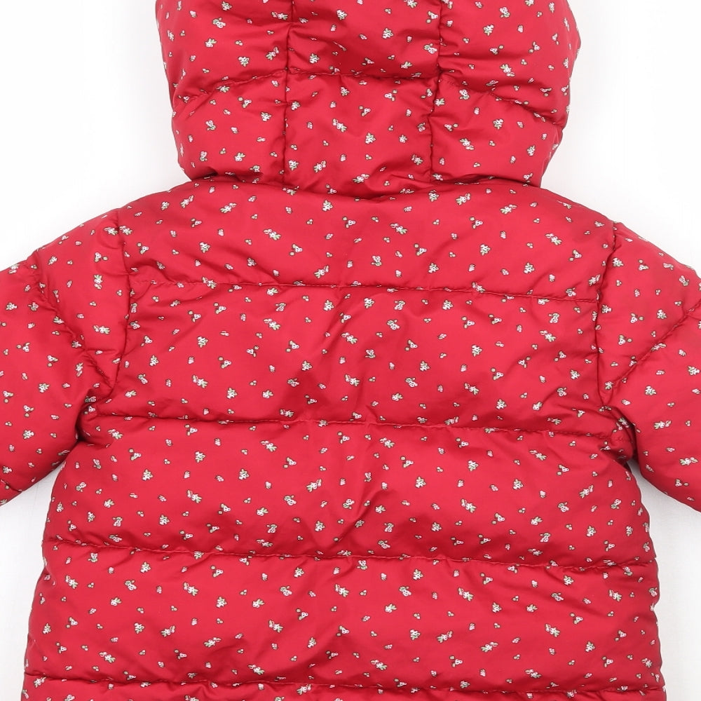 NEXT Girls Red Floral  Jacket Coat Size 4-5 Years