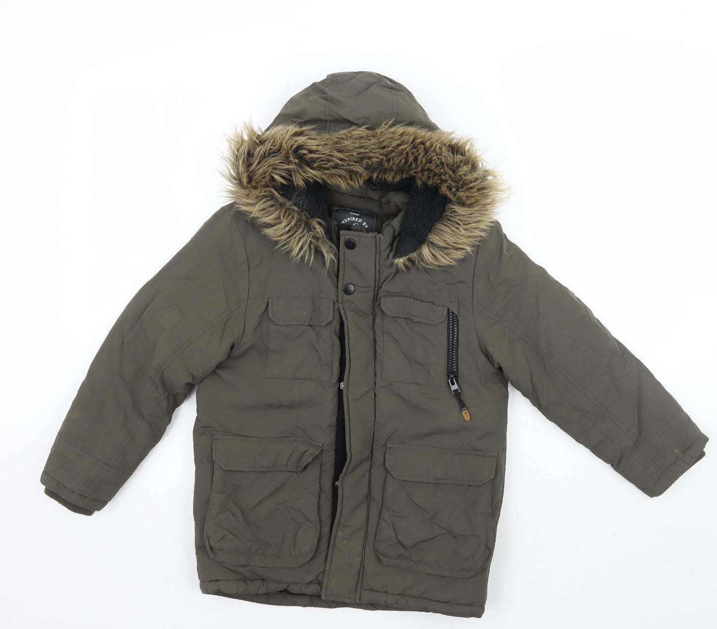 George Boys Green   Jacket Coat Size 8-9 Years