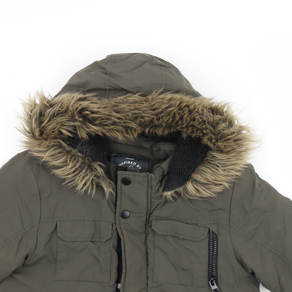 George Boys Green   Jacket Coat Size 8-9 Years
