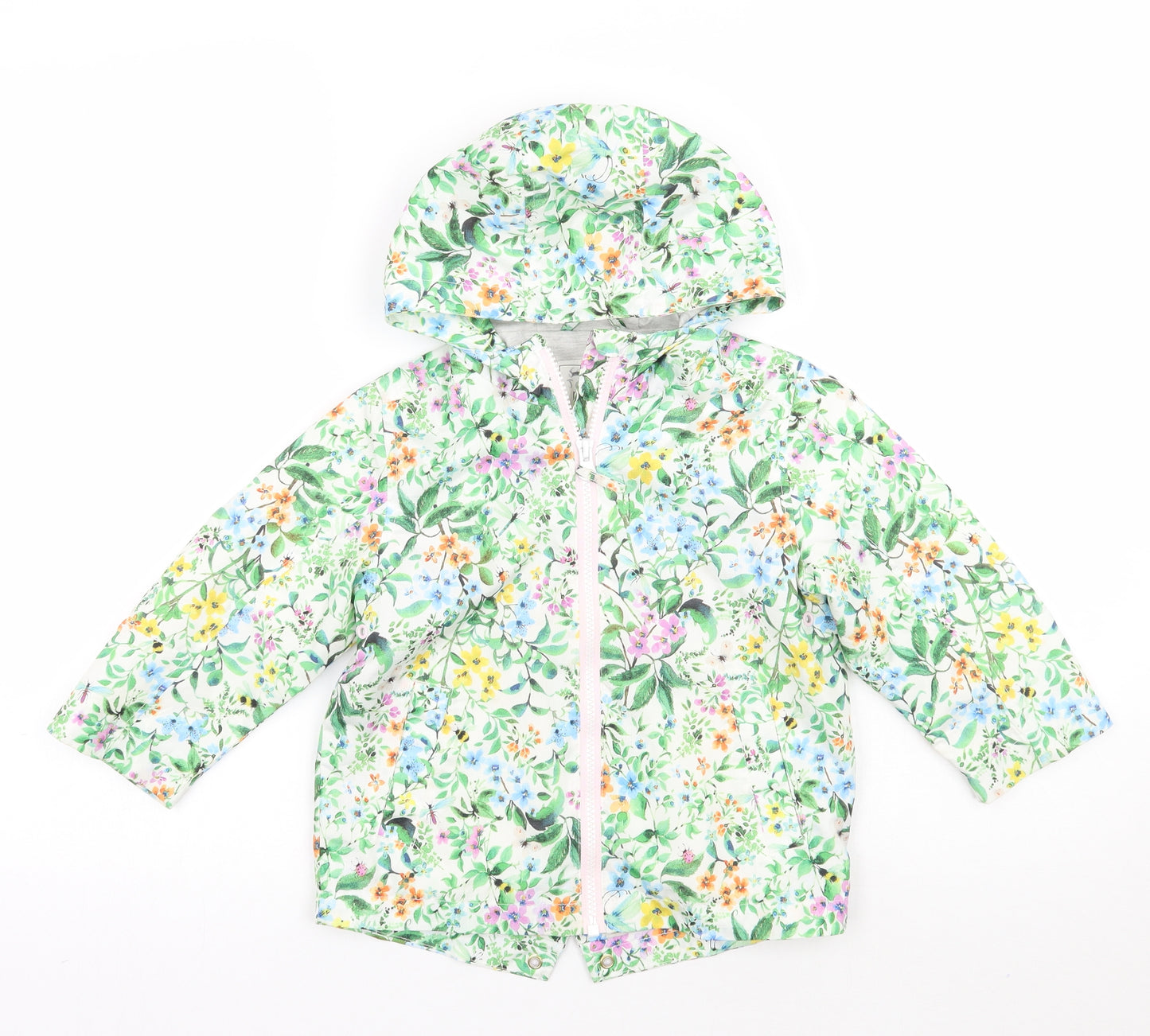 NEXT Girls White Floral  Jacket Coat Size 2-3 Years