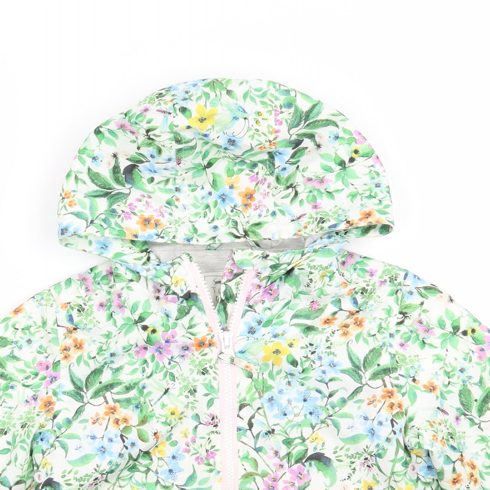 NEXT Girls White Floral  Jacket Coat Size 2-3 Years