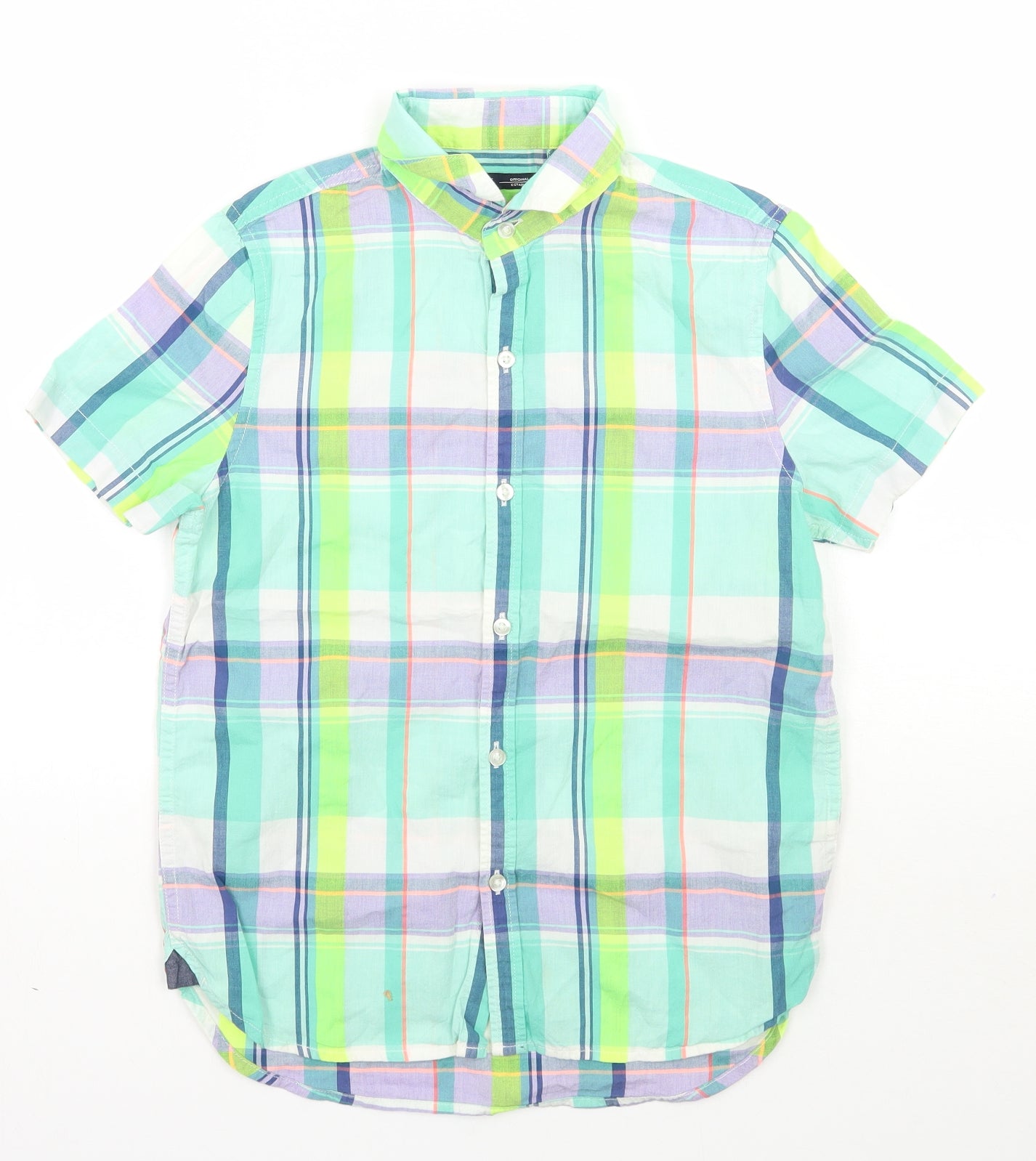 NEXT Boys Green Check  Basic Button-Up Size 7 Years
