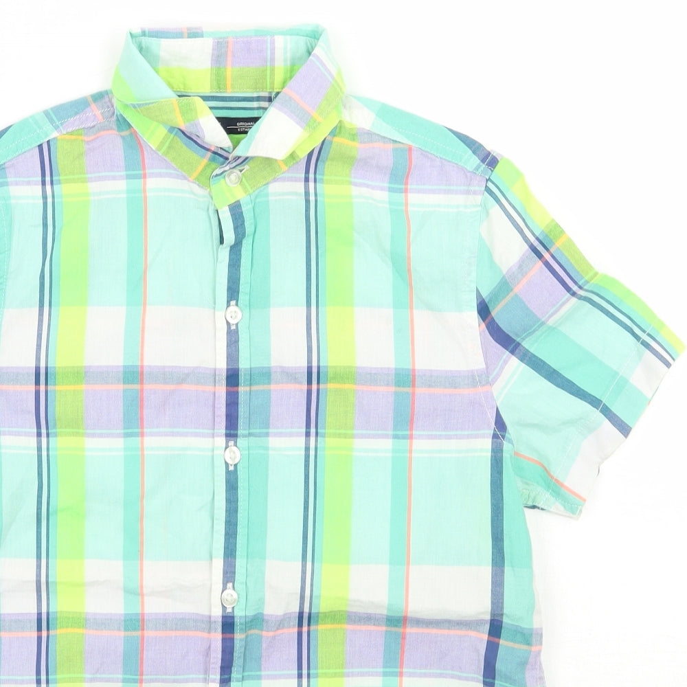 NEXT Boys Green Check  Basic Button-Up Size 7 Years