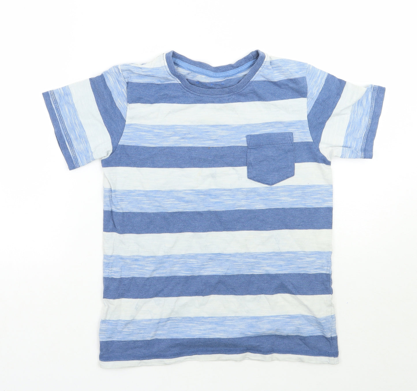 Nutmeg Girls Blue Striped  Basic T-Shirt Size 10-11 Years