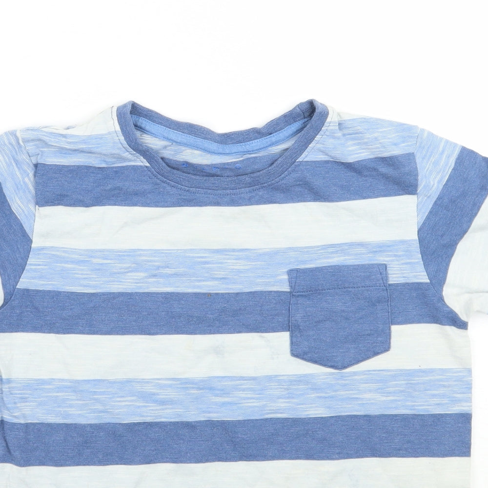 Nutmeg Girls Blue Striped  Basic T-Shirt Size 10-11 Years