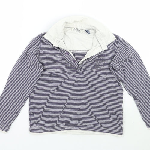 okaidi Boys Grey Striped  Basic T-Shirt Size 8 Years