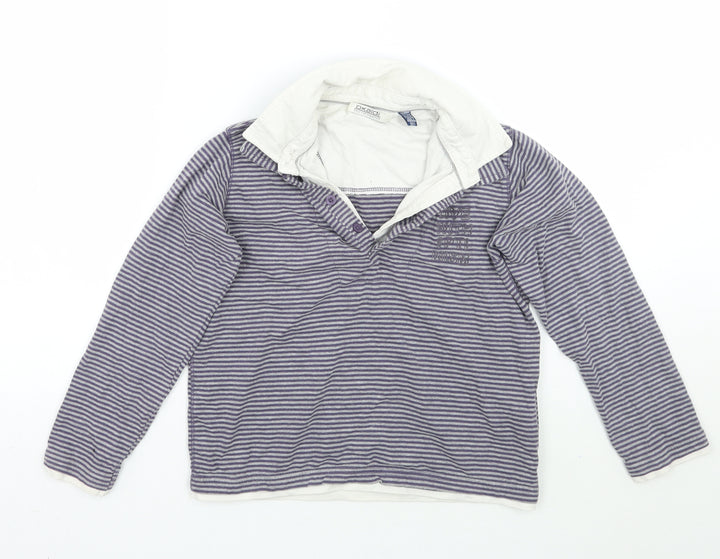 okaidi Boys Grey Striped  Basic T-Shirt Size 8 Years