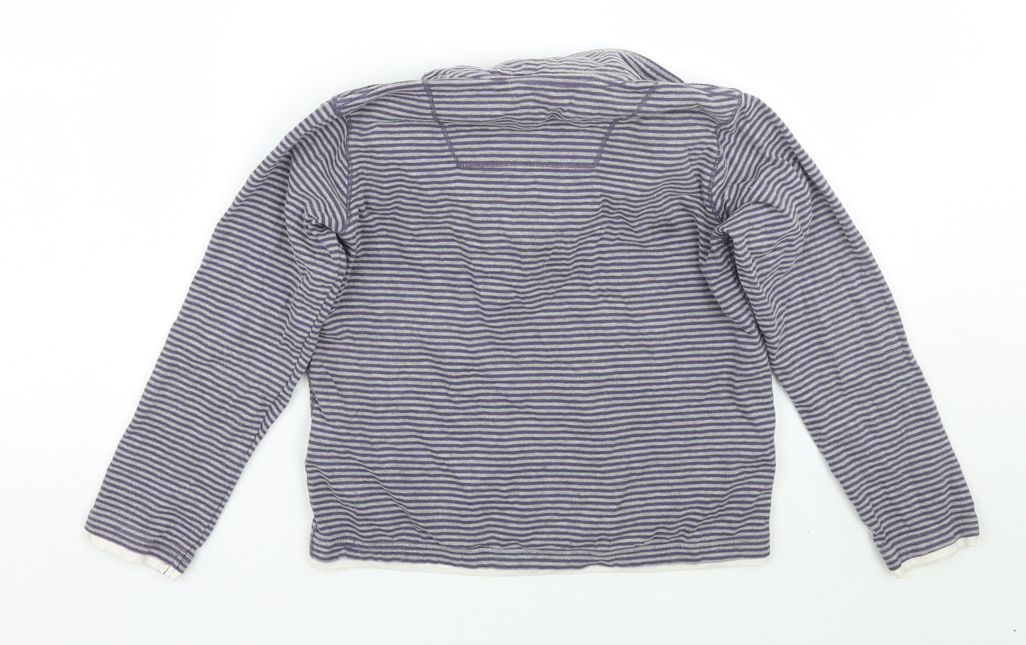 okaidi Boys Grey Striped  Basic T-Shirt Size 8 Years