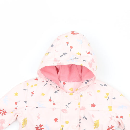 Nutmeg Girls Pink Floral  Jacket Coat Size 12-18 Months