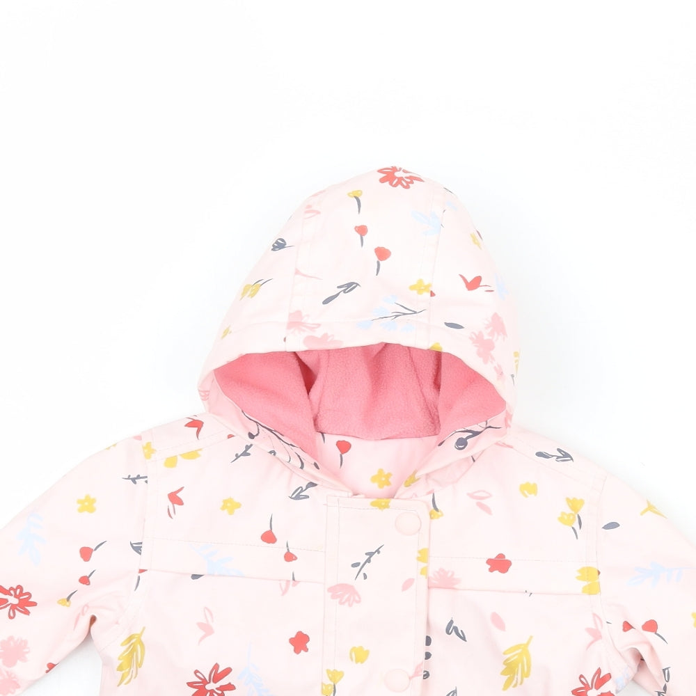 Nutmeg Girls Pink Floral  Jacket Coat Size 12-18 Months