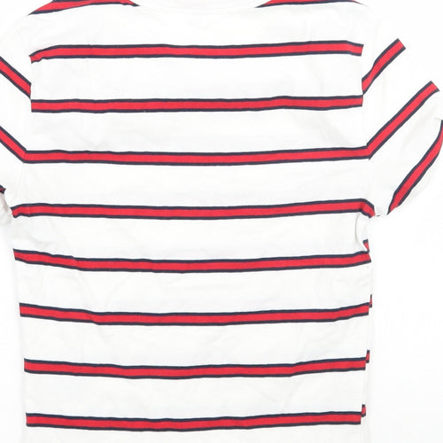 H&M Womens White Striped  Basic T-Shirt Size XS
