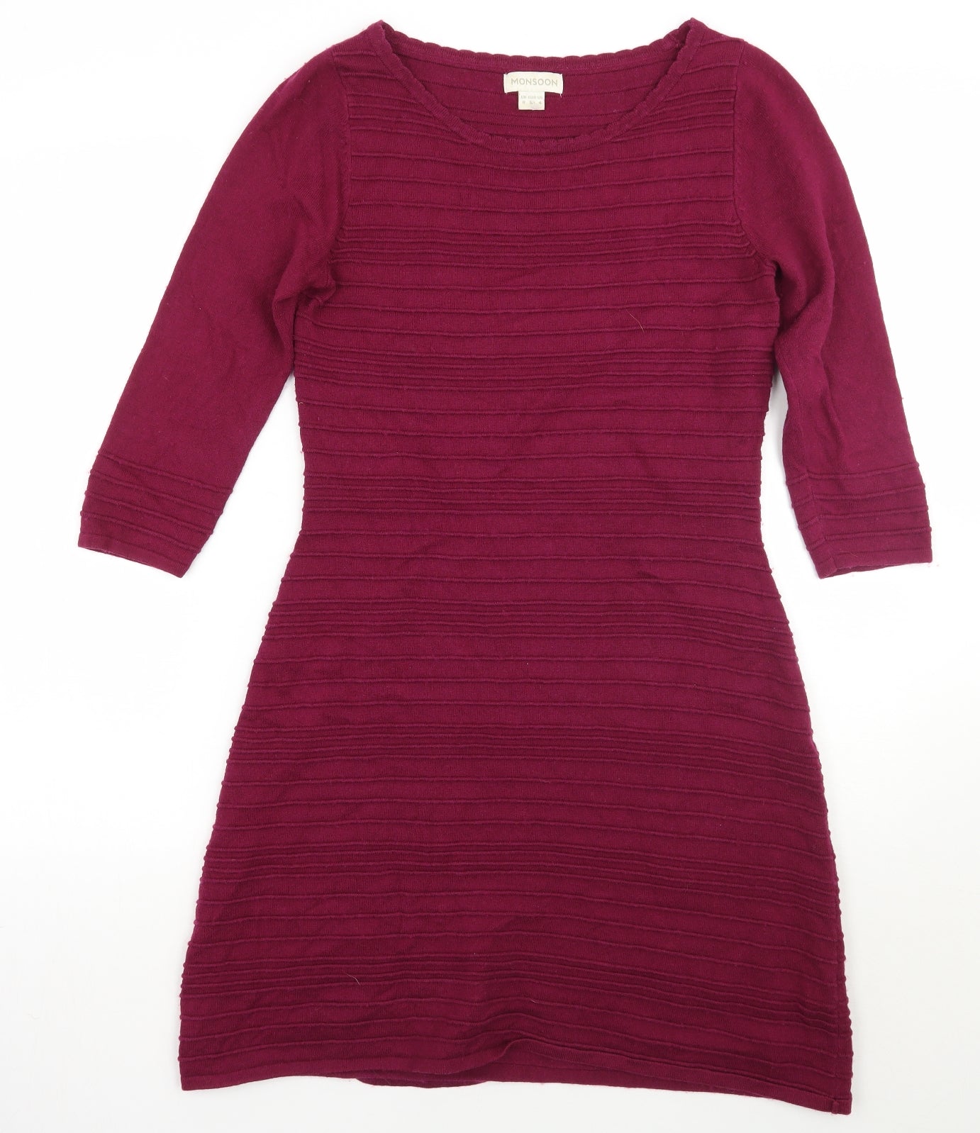 Monsoon Womens Purple Striped  A-Line  Size 8