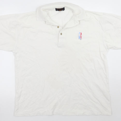 Antigua Mens White Batik   Polo Size L