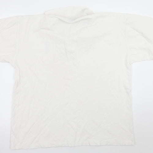 Antigua Mens White Batik   Polo Size L