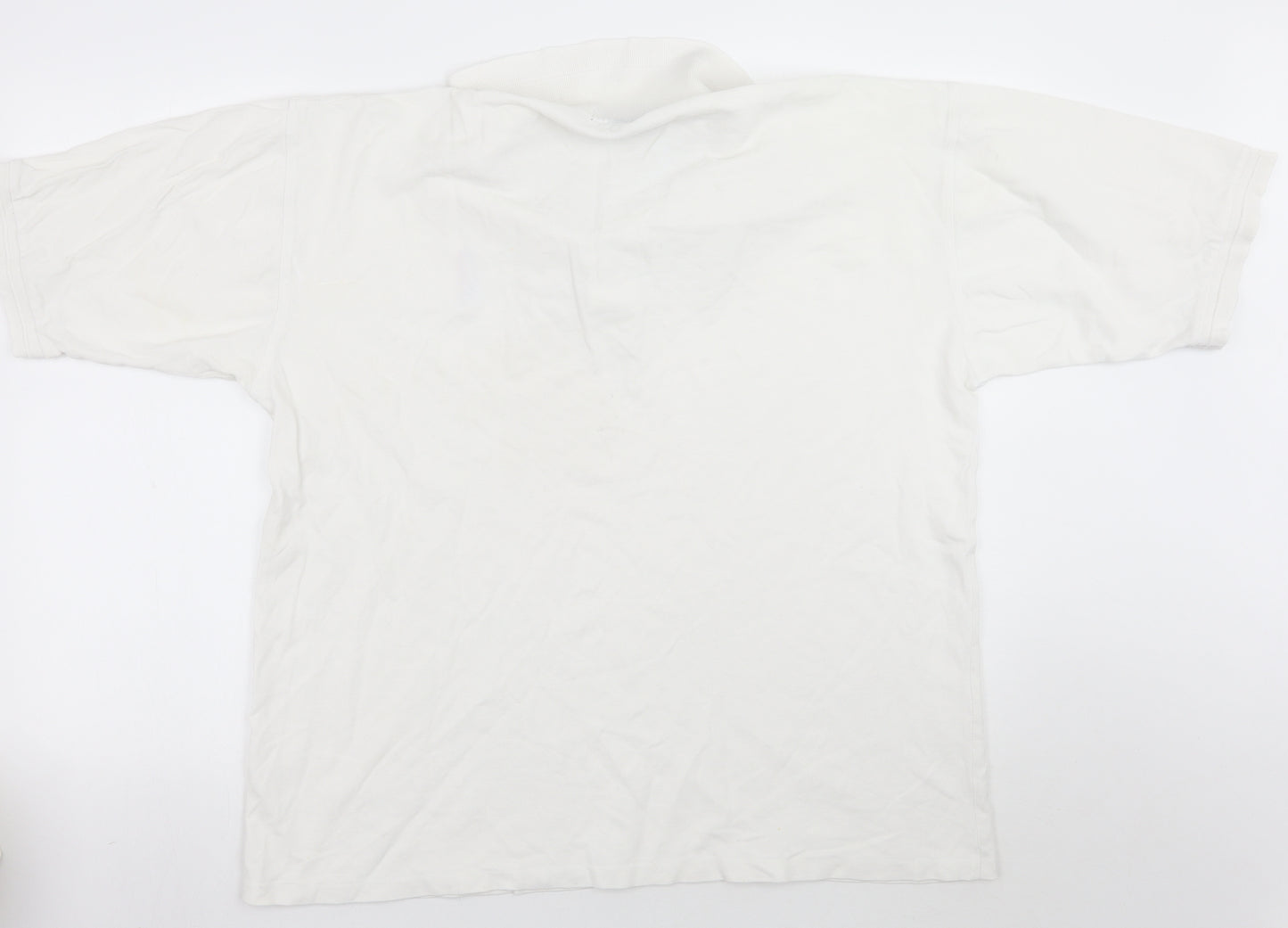 Antigua Mens White Batik   Polo Size L