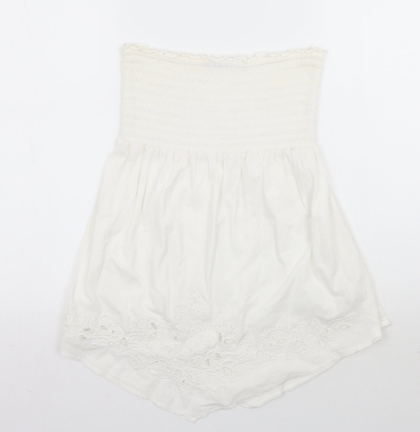 George Womens White Floral  Basic Tank Size 10